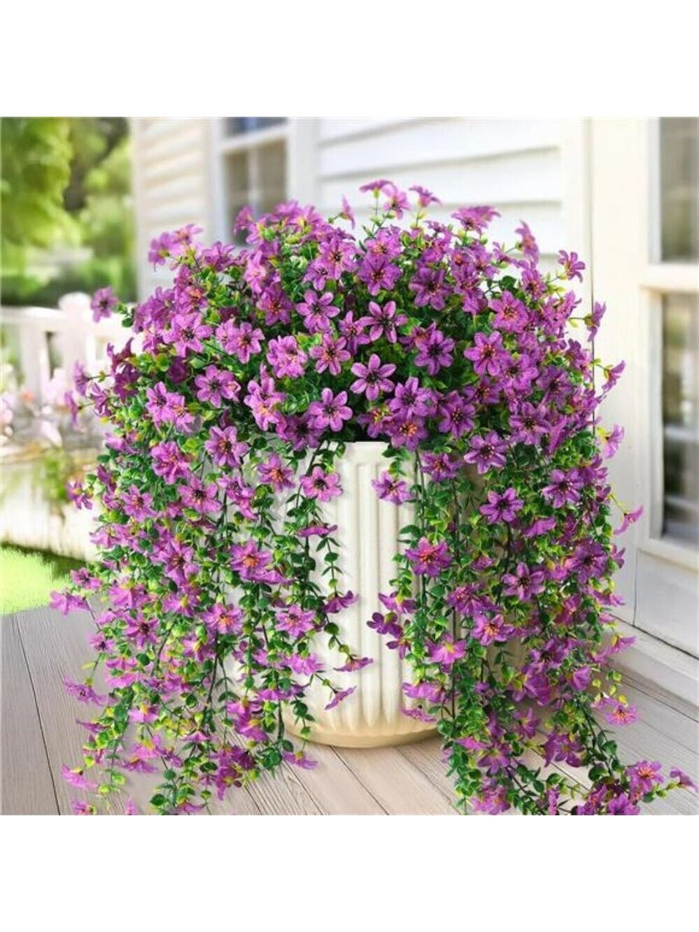 Artificial Hanging Daisy Flowers UV Resistant Outdoor Porch Patio Decor Set